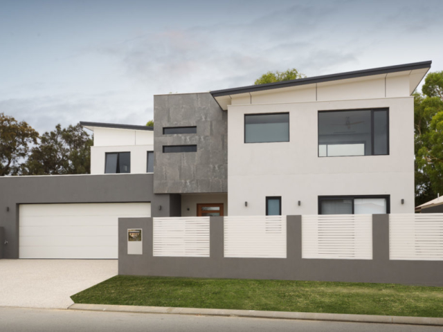 custom designed two-storey home in Perth with butterfly roof design